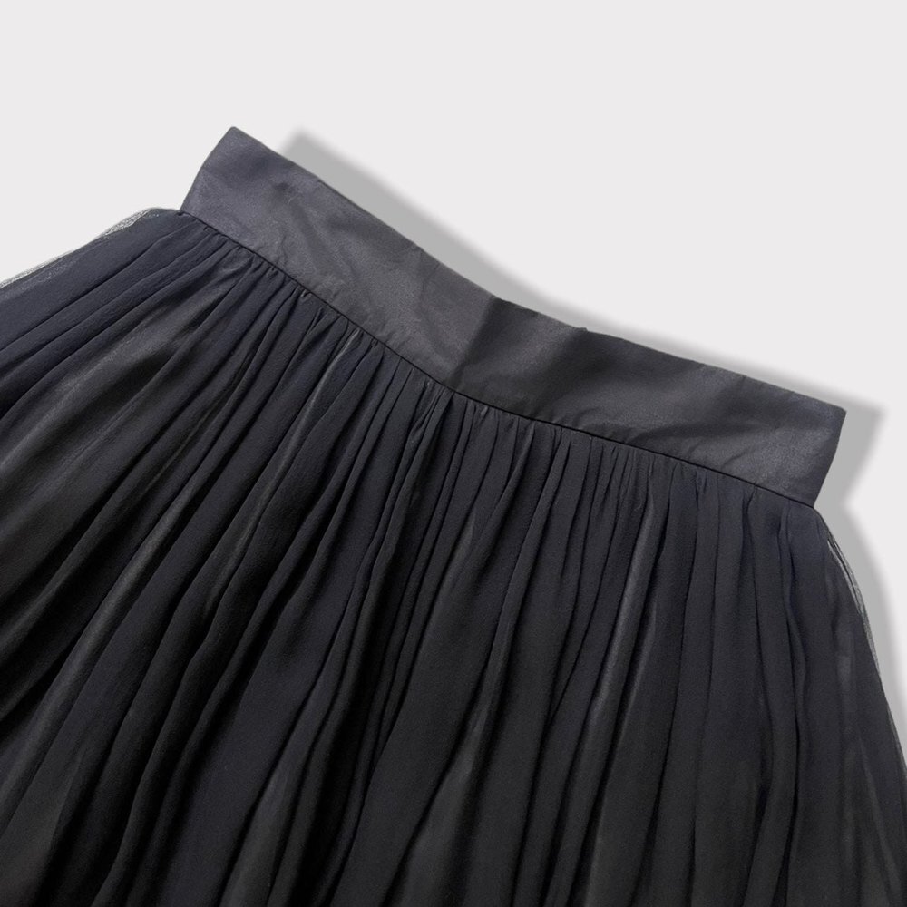 Jones New York Black Silk Highwaisted Midi Skirt Size 8 - Picture 3 of 9